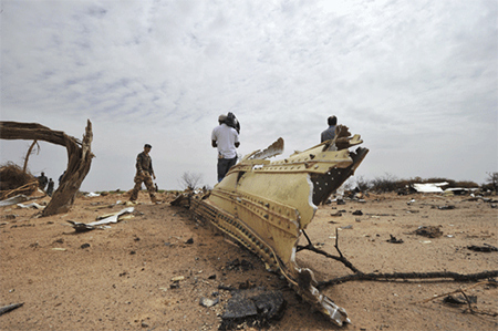 restos del avion siniestrado